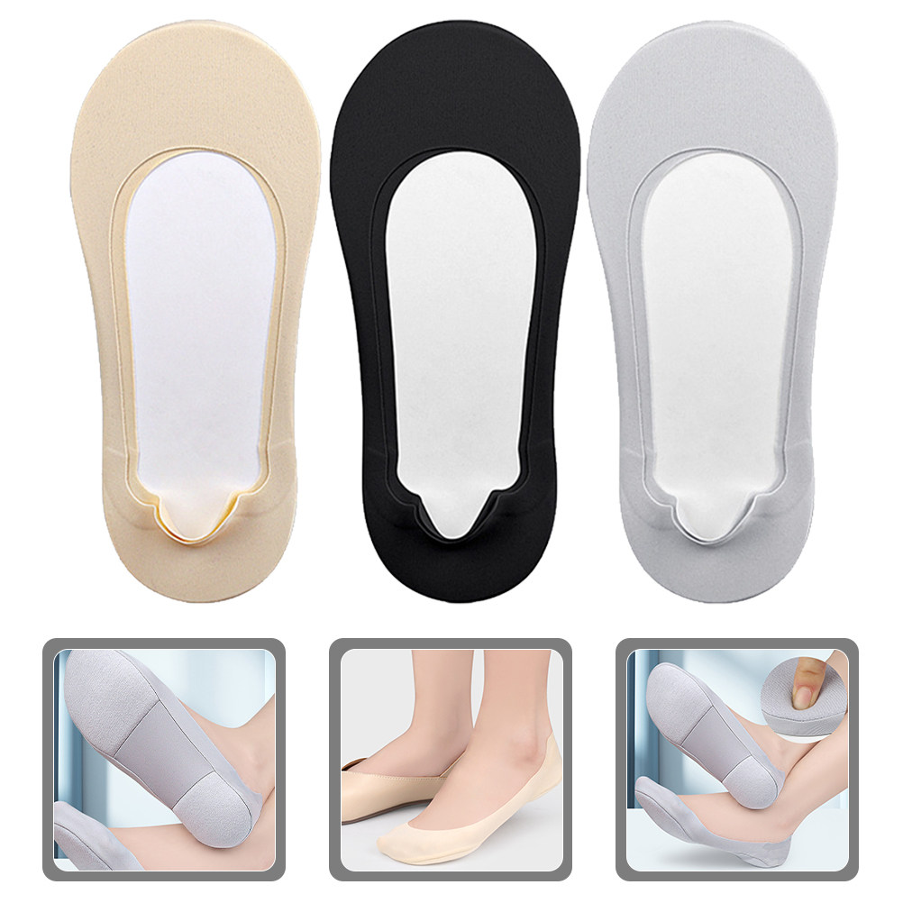 Invisibility Sock Loafer - 女性用ローカットインビジブルソックス3足組、柔らかく伸縮性のあるノーショーソックス、通気性があり快適、スニーカーやローファーに最適、ファッショナブル。