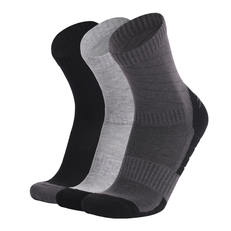 Wool Hiking Sock - メンズメリノウールスポーツソックス,厚手,暖かく,快適,アスレチック,登山,ハイキング,アウトドア,冬,3足