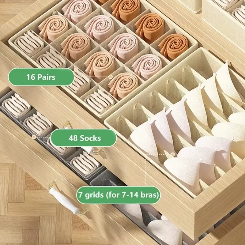 1-2 個不織布下着収納ボックス靴下衣類収納オーガナイザー引 - Sock Organizer Tray のレビューと価格