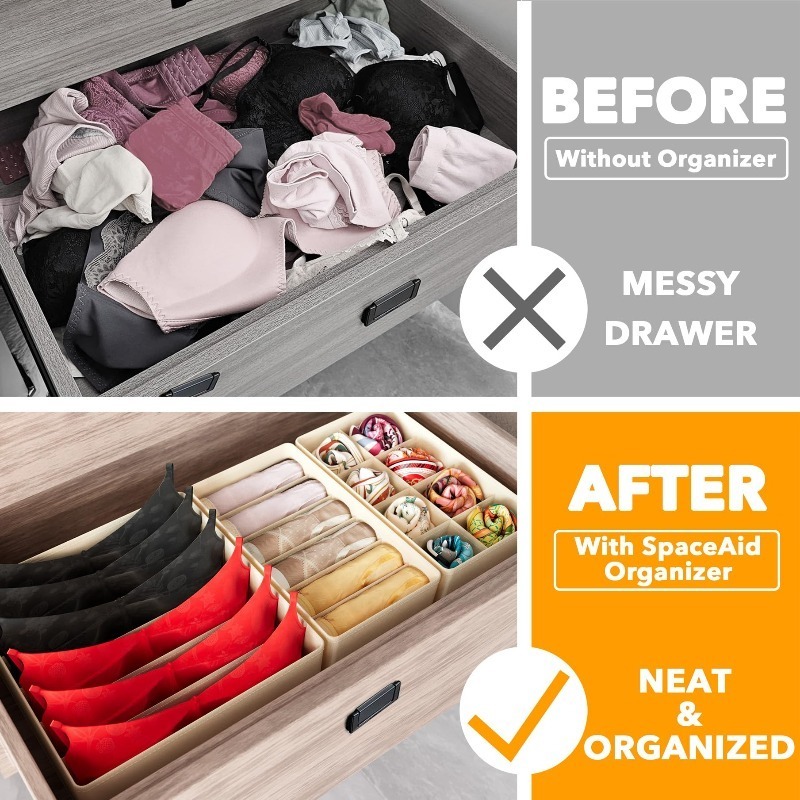スポーツブラ下着オーガナイザー収納ボックスパンティー靴下収納 - Sock Organizer Tray のレビューと価格