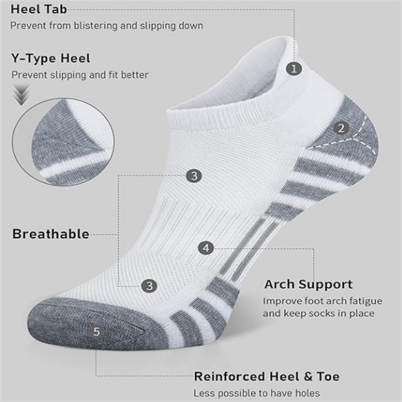 6/24ペア クッション性のある通気性のあるアンクル丈アスレ - Ankle Sock Low Cut のレビューと価格