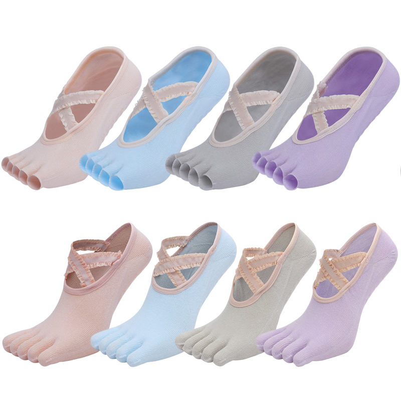 5本指のヨガソックス,レース,クロスストラップ,滑り止め,バ - Grip Sock Yoga のレビューと価格